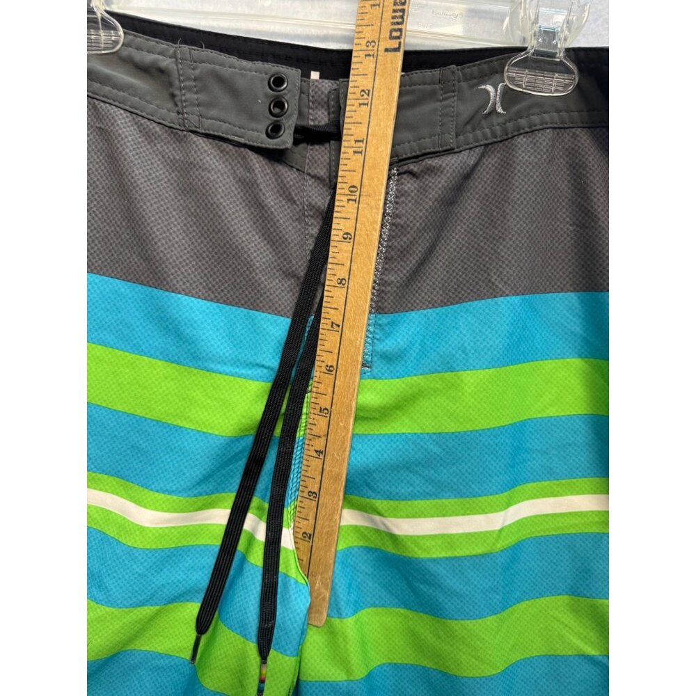 Hurley Phantom Mens Board Shorts Size 34 Gray/Green/Blue Polyester Surfwear - Picture 7 of 10